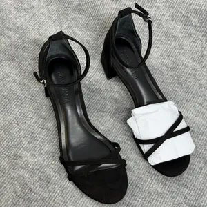 Steve Madden Size-6M Rae Black Suede Block Heel Ankle Strap Sandals thumbnail 10