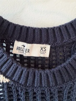 NWOT Hollister Navy & Cream Striped Knit Sleeveless Sweater thumbnail 3