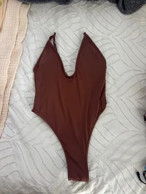 Brown Deep V One Piece thumbnail 4