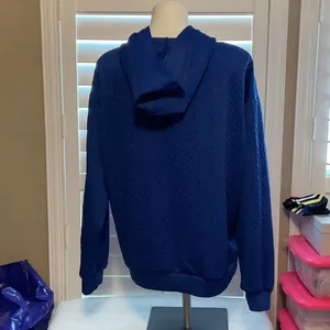 Elegant Blue Women's Quilted Hoodie thumbnail 3