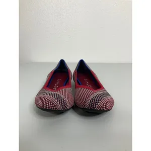 Rothys The Flat Womens 6 Red White Blue Patterned Knit Round Toe‎ Ballet Flats thumbnail 2