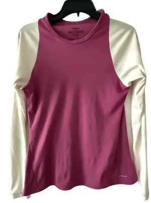 Patagonia Women's Long Sleeve Top - Pink and Cream thumbnail 1