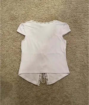 Just Polly White Lace Tie Top thumbnail 2