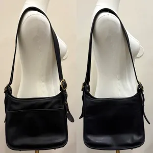 Coach Legacy 9966 Black Leather Shoulder Bag USA Made Brass Hardware Vintage 90s thumbnail 2