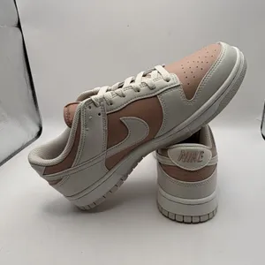 New Womens 9.5 Nike Dunk‎ Low Particle Pink/Lt Orewood Brown Sneaker IM6572-603 thumbnail 5