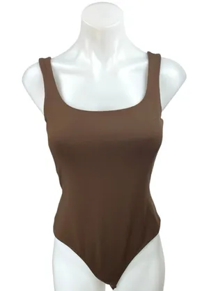 Banana Republic Women's Brown Sleeveless Square Neck Bodysuit Tank Top Size XS thumbnail 1