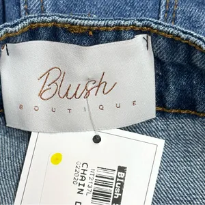 Blush Beaded Fringe Frayed Distressed Denim Shorts‎ High Rise Size Medium/28 thumbnail 4