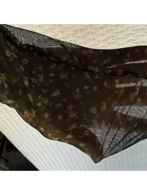 Lulus Bodysuit Long Sleeve Sz S Small Green Floral Mesh Sweetheart Neckline NWT thumbnail 13