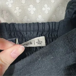 Abercrombie & Fitch Black Emerson Linen Blend Pleated Mini Dress‎ thumbnail 4