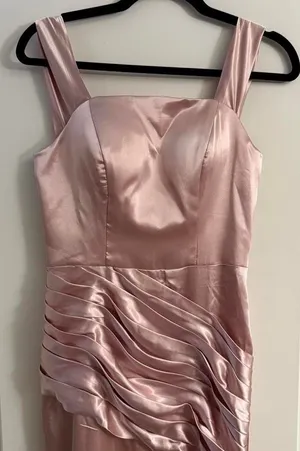 Hebeos Pink Blush Satin Gown NWT 4-6 Prom Spring Wedding Glamour thumbnail 1