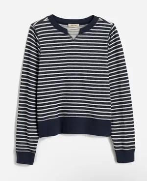 Madewell Relaxed Long Sleeve Crewneck Sweatshirt Tee in Stripe thumbnail 1