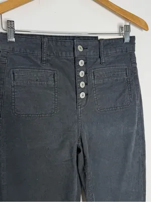 American Eagle Super High Rise Corduroy Flare Pants Gray 4 NWT thumbnail 2
