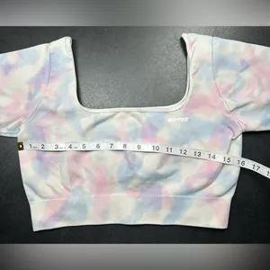 Oh Polly Bo+Tee Size S Limited Edition Seamless Plunge Tie Dye Crop Top thumbnail 3