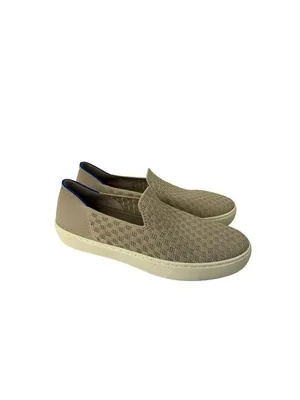 -Rothy's Womens The Original Slip On Sneaker Beige Knit Honeycomb Shoes Size 7 thumbnail 3