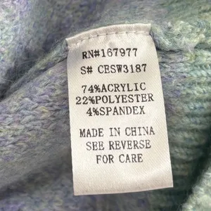 Adora Floral Knit Sweater Sage Green Purple Yellow 3D Flower Pullover L thumbnail 8