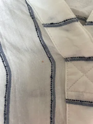White Striped Linen Top Flowy thumbnail 4
