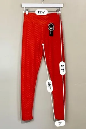 Women’s Butt Lifting Yoga Activewear Pants Leggings Red NWT thumbnail 6
