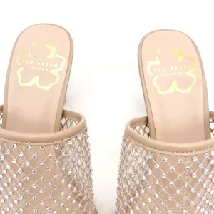 Ted Baker Celya Crystal Mesh Heeled Mules Sandals Nude Tan Size EU 39 US 8.5 thumbnail 12