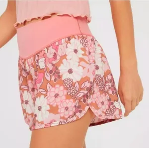 Aerie Offline 2 In 1 Pink Floral Shorts Size Large thumbnail 1