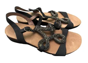 Dansko Reeta‎ Beaded Sandals Black Sz 38 EU/ 7.5 US leather iridescent thumbnail 1