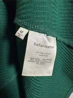 Reformation Emerald Maya Ribbed Dress Fall Holiday Turtleneck Mini Long Sleeve thumbnail 7