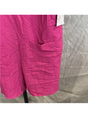 Sleeveless Bright Pink Romper with Front Pockets Size L thumbnail 7