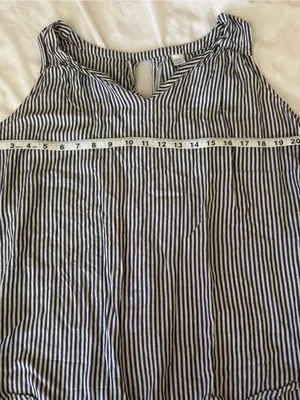 Coastal grandma flowy nautical stripe tank / Old Navy Black XL thumbnail 6
