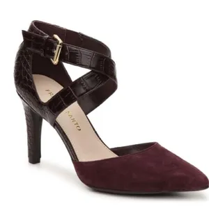 Franco Sarto Anazio Pump - Suede & Faux Leather - Burgundy - Size 7.5 thumbnail 2