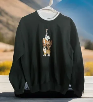 Y2K Decorated Originals M Sweatshirt Embroidered ‎ Stacker Dogs Metallic BOHO thumbnail 1