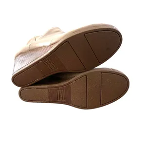 TOMS Boots Women's 8 Beige Leather Wedge Ankle Booties Pull On Casual Minimalist thumbnail 5