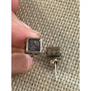 Lot a624 .25 inch length 925 sterling silver earrings stud thumbnail 4