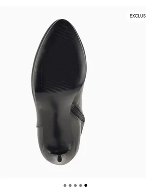 Quizme Platform Leather Boots Black Stiletto Heel Boots with Zipper thumbnail 4