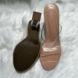 Torta Caliente (Size 8.5M) Clear/Nude Open Toe‎ Slip-on Block Heel. B76 thumbnail 6