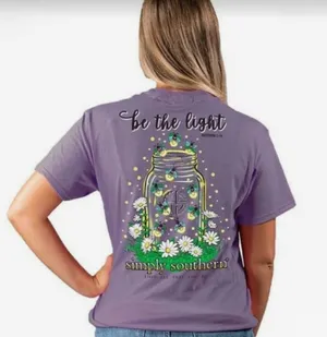 Simply Southern Dusty Lavender Be The Light Graphic Tee Size Small thumbnail 1