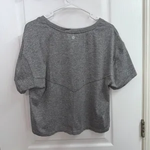 Harmony Balance gray scoop neck cropped short sleeve active‎ athletic shirt top thumbnail 5