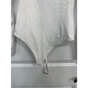 NWT Abercrombie White Square-Neck Long-Sleeve Bodysuit M thumbnail 5