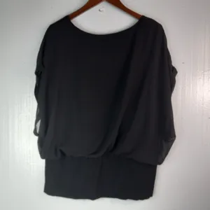 Joseph A XL Sheik Tank With Sheer Over Layer Women's Top Plus In Black Funeral thumbnail 4