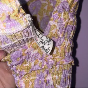 Free People XS Juniper Smocked Bodycon Slip Ditsy Floral Boho Swiftie thumbnail 11