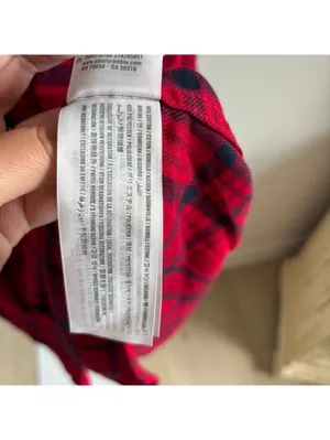 Hollister NWT Women's Red Black Plaid Button Up Flannel Shirt Size L thumbnail 5