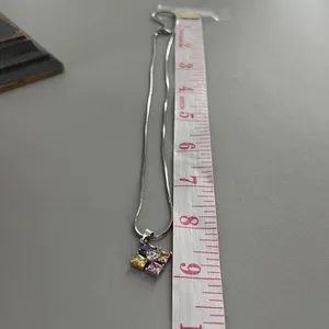 Boutique Sterling silver CZ pendant necklace. thumbnail 10
