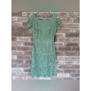 Lulu’s Hidden Talent Backless Dress NEW Women’s Large Lace Green Sheath Summer thumbnail 3