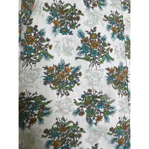 Vintage 60's Shirtmaker green Floral Cotton Blouse Peter Pan Collar USA Small thumbnail 9