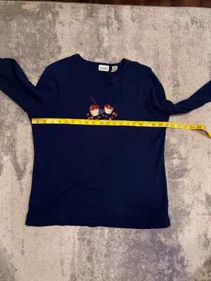 Classic Elements Navy Long-Sleeve Tee with Autumn Basket Embroidery thumbnail 4