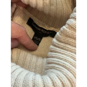 Banana Republic Womens Cable Knit Turtleneck Sweater Vest Cream Ivory XS/S thumbnail 5