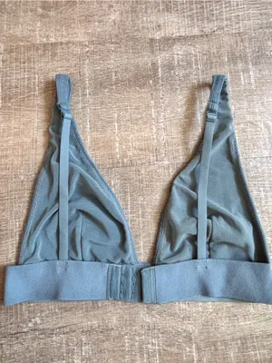 SKIMS Cotton Rib Plunge Bralette Blue Size Medium Light Support Lounge Bra M⁠ thumbnail 8