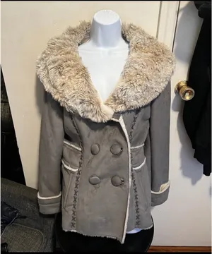 Sonoma Life+Style Faux Fur Coat Size Medium thumbnail 4