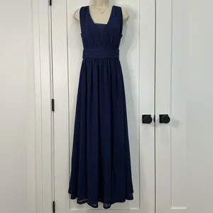 Lulus Heavenly Hues Maxi Dress Gown Small Modest Navy Blue Prom Formal Wedding thumbnail 2