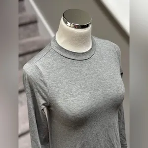 NEW J.Crew Lagenlook Minimalist Mock Neck Heather Gray Modal‎ Jersey Dress XXS thumbnail 4