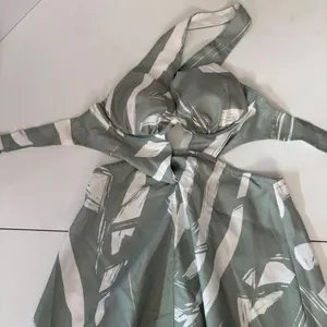 ELAMEF Sage Green Abstract Print Cutout Maxi Dress – Size M thumbnail 5