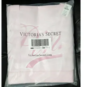 VS Victoria's Secret PINK Canvas Tote Bag Pink Gossip & White NEW thumbnail 3